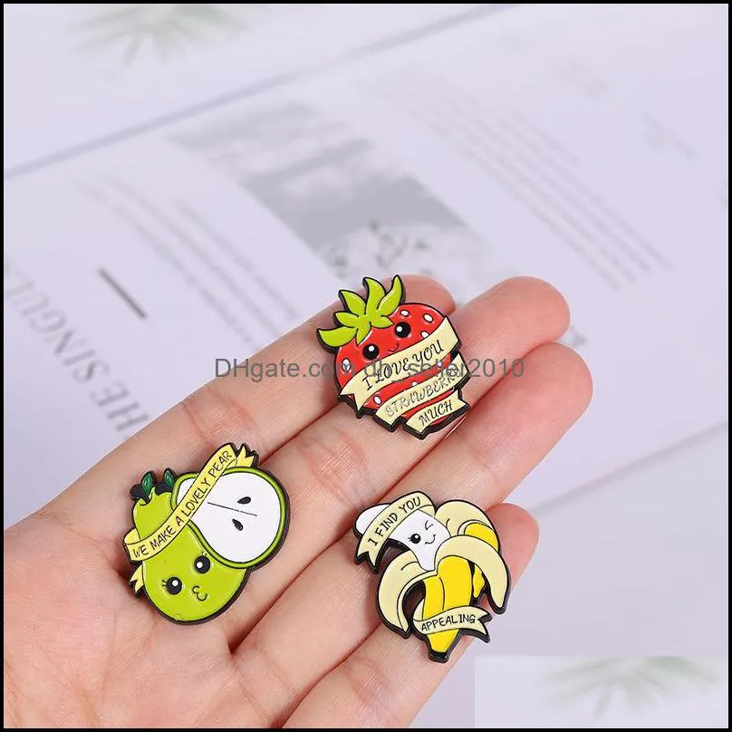 metal enamel lapel brooches pins cartoon cute fruit strawberry taco shape alloy brooch backpack accessory pin badge 1 8qs e3