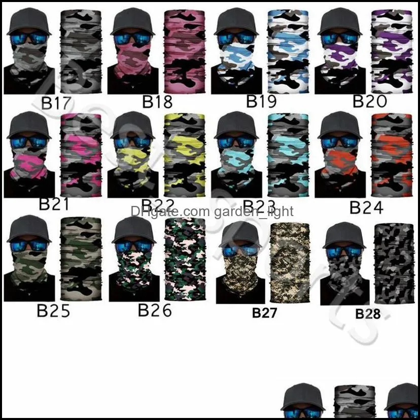 dhl outdoor seamless magic scarf ski camo half face mask neck warmer headband turban cycling mask