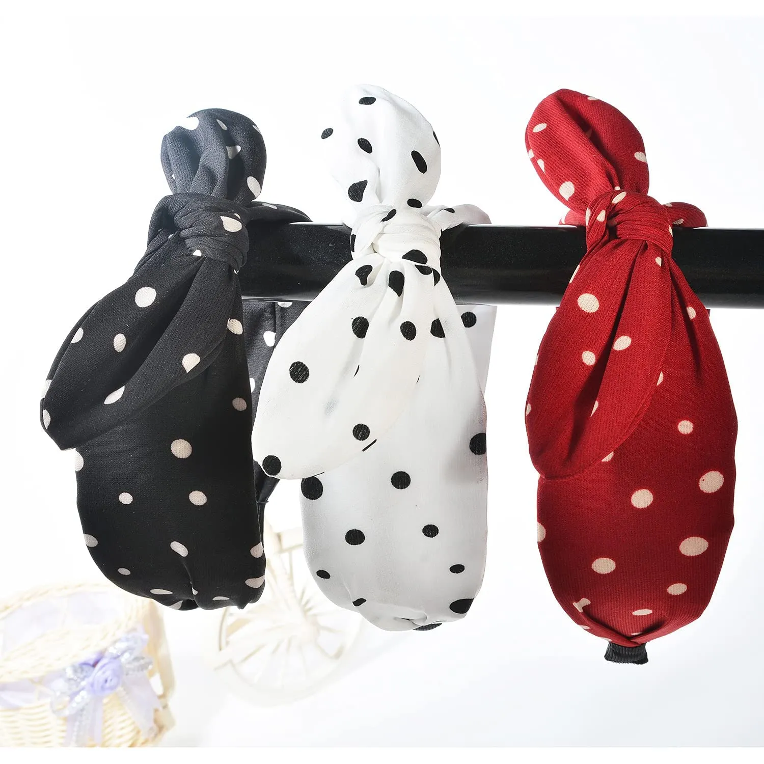 bow headbands for women wide polka dot headband for women rabbit ear hair hoop