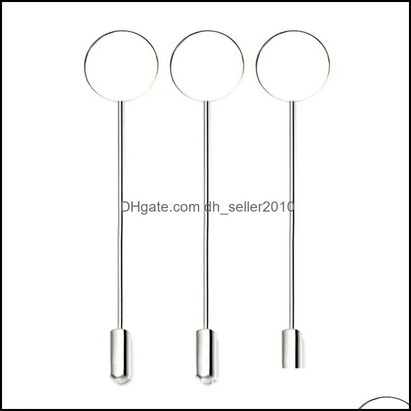 wholesale- 20pcs/lot 7.3cm gold plated safety pin brooches base with flat tip pad stopper for women diy jewelry supplies making 304 t2