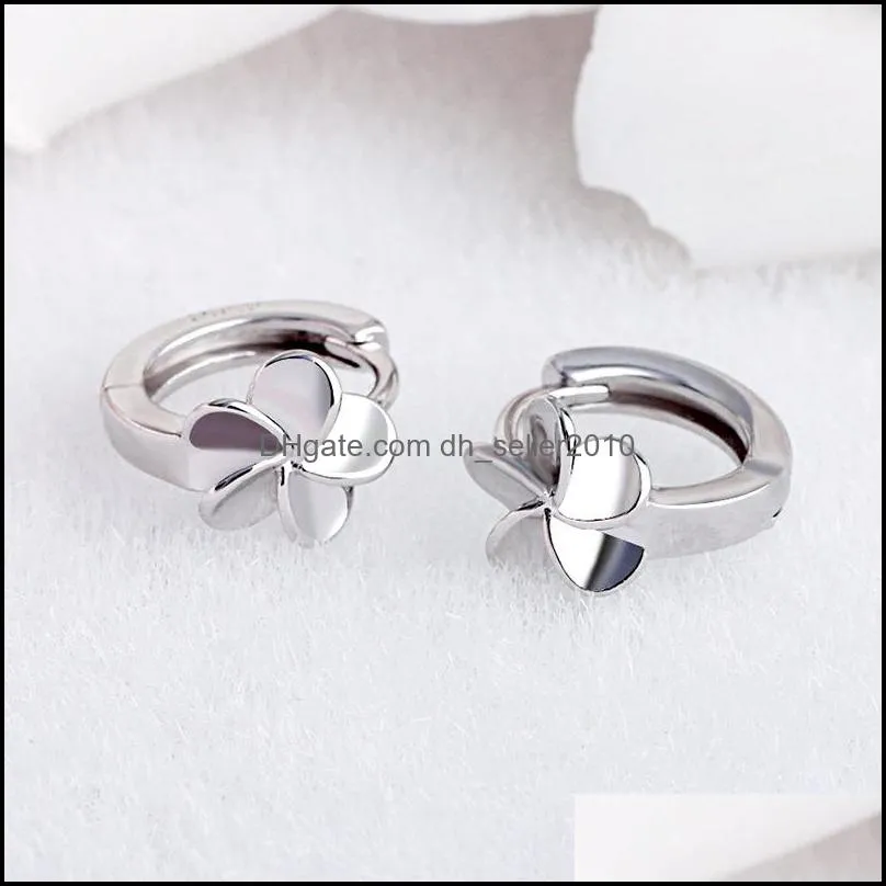 925 sterling silver new woman jewelry fashion earrings retro five leaf flower leaf grass 