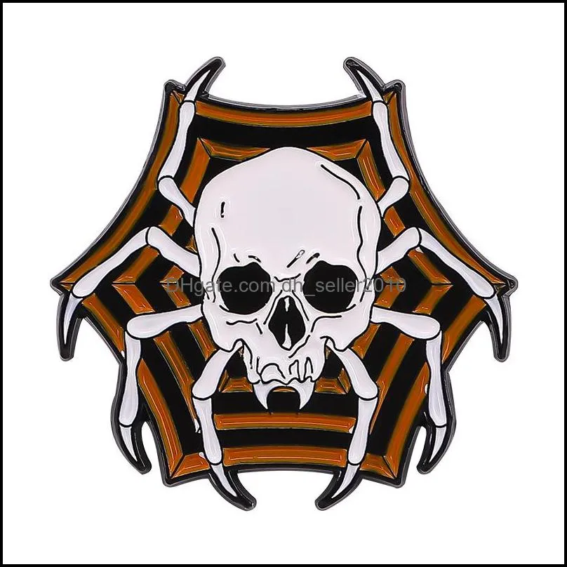 hard enamel brooches pin halloween badge pumpkin skeleton spider clothing accessories brooch punk gothic jewelry 2 6qs e3