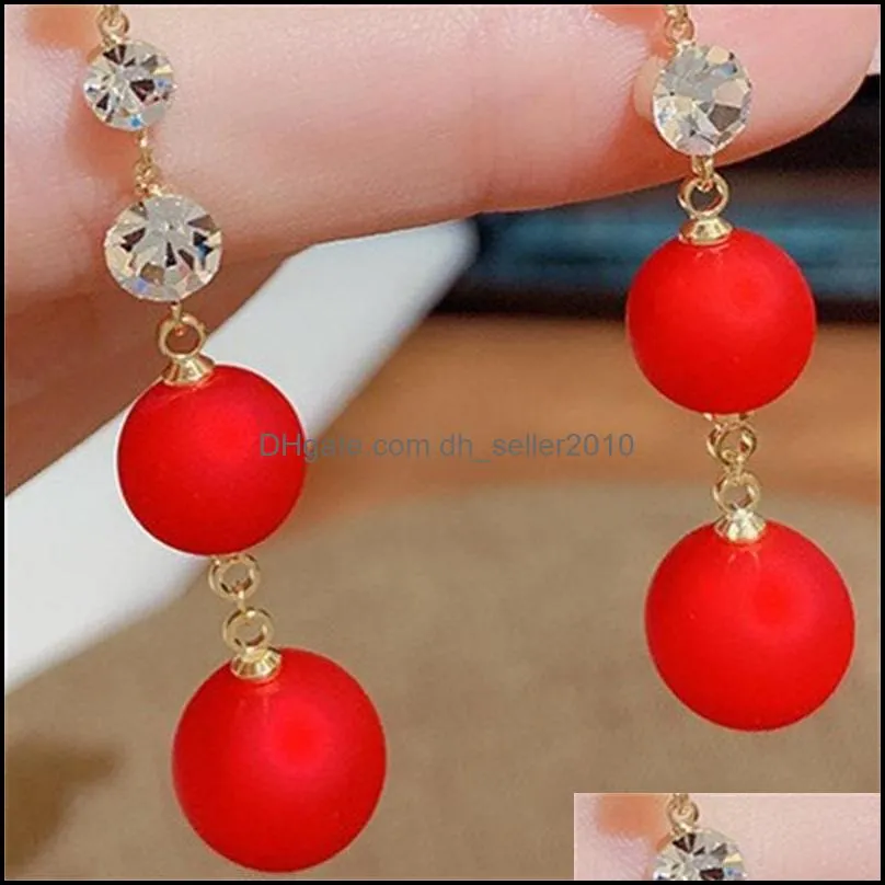 elegant earrings rhinestone tassel versatile dangle round fashion shiny jewelry casual women ear pendants accesories party 3 2qy k2