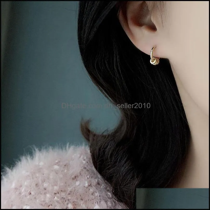 simplicity earrings fashion inlay crystal clip student round woman jewelry accesories ear pendants valentines day gift 6an k2