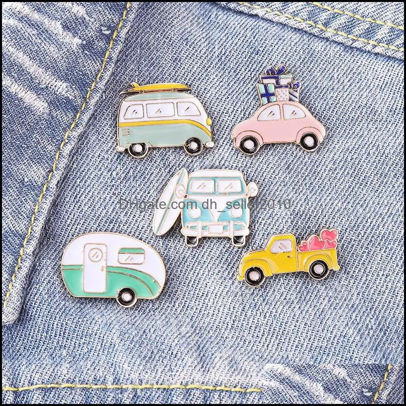 metal enamel lapel brooches pin cartoon cute car carrying love heart funny brooch jewelry fashion badge clothing accessories 1 7zl e3