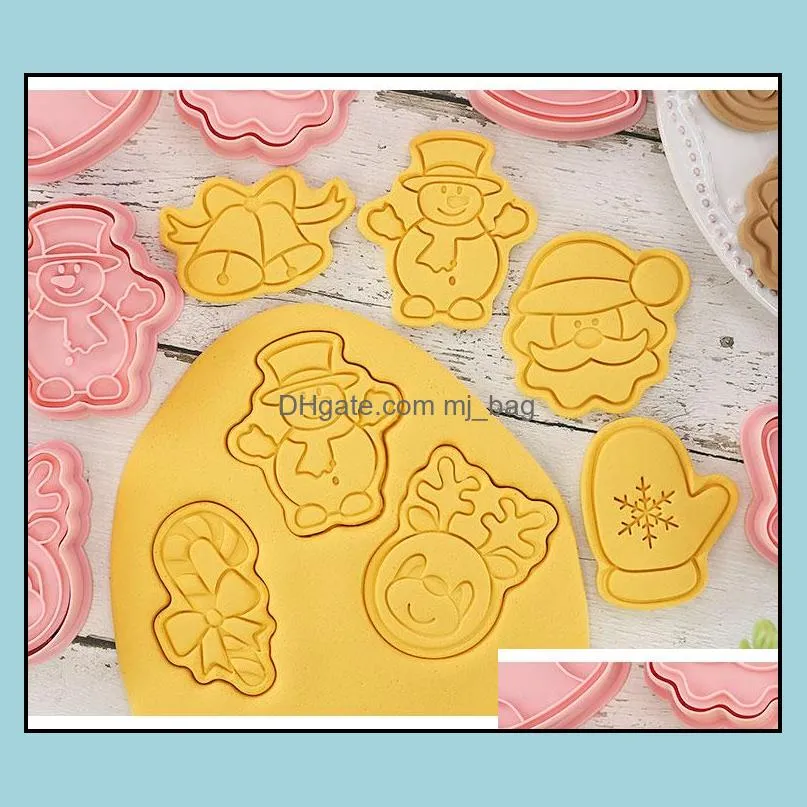 Bakeware 8 Pcs/Set DIY Cartoon Biscuit Mould Christmas Cookie Cutters ABS Plastic Baking Mould  Tools Cake Decorating