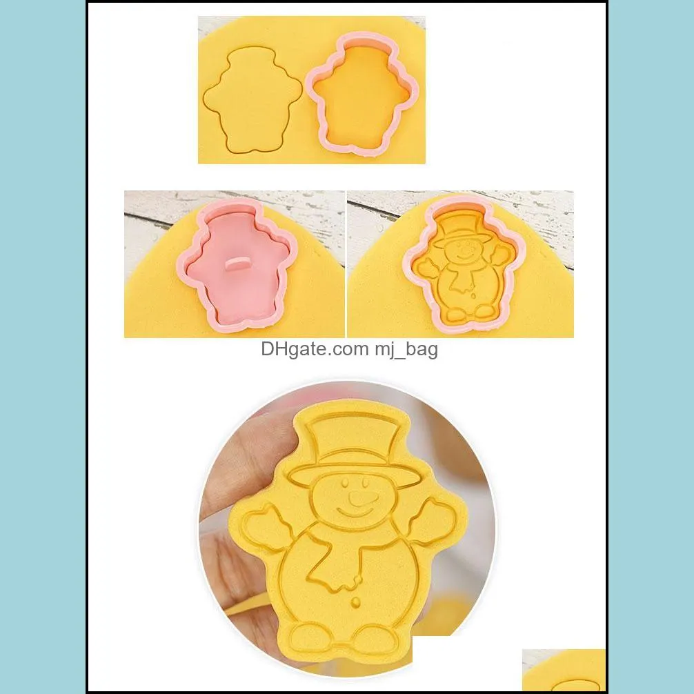 Bakeware 8 Pcs/Set DIY Cartoon Biscuit Mould Christmas Cookie Cutters ABS Plastic Baking Mould  Tools Cake Decorating