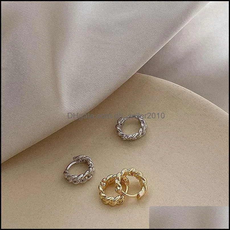 rhinestone small piercing chain round hoop earrings for women cute circle ear ring female fashion jewelry brincos & huggie 977 q2