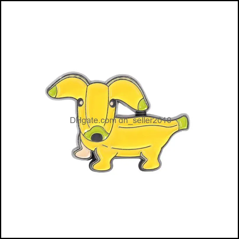 customized banana enamel pin brooches alloy jewelry creative cartoon badge boy girl bag clothes decorate octopus dog animal hard enamel pins 1025