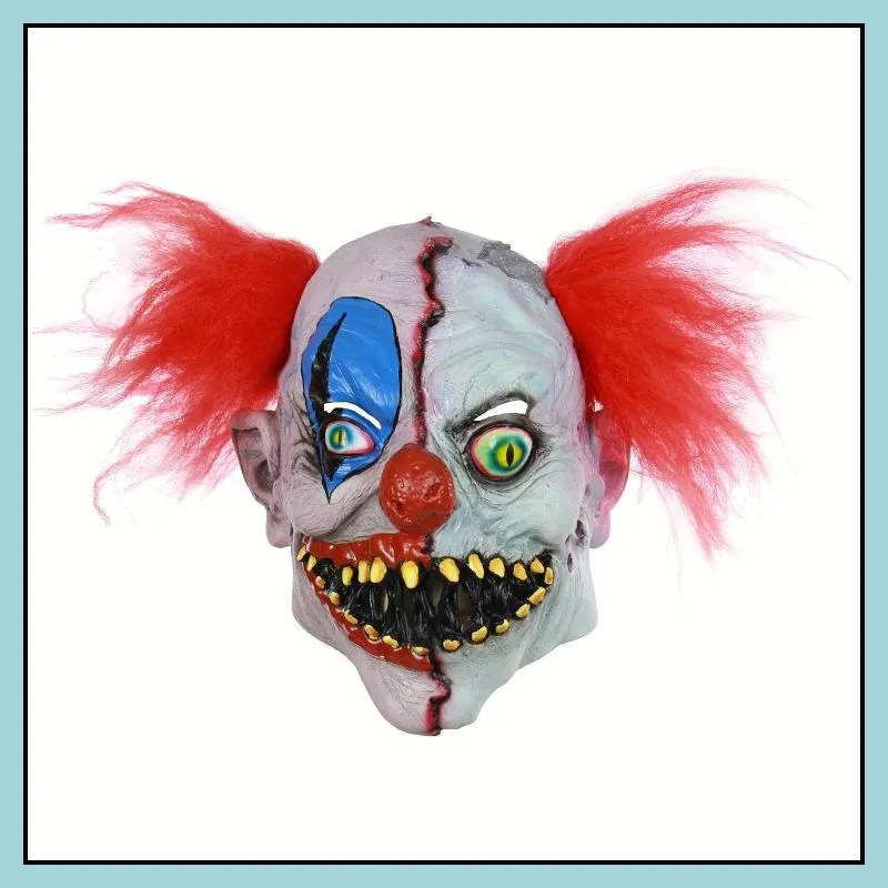 Home Funny Clown face dance Cosplay Mask latex party maskcostumes props Halloween Terror Mask men scary masks RRA4564