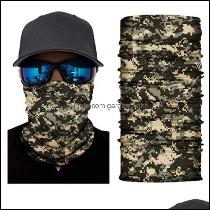 dhl outdoor seamless magic scarf ski camo half face mask neck warmer headband turban cycling mask