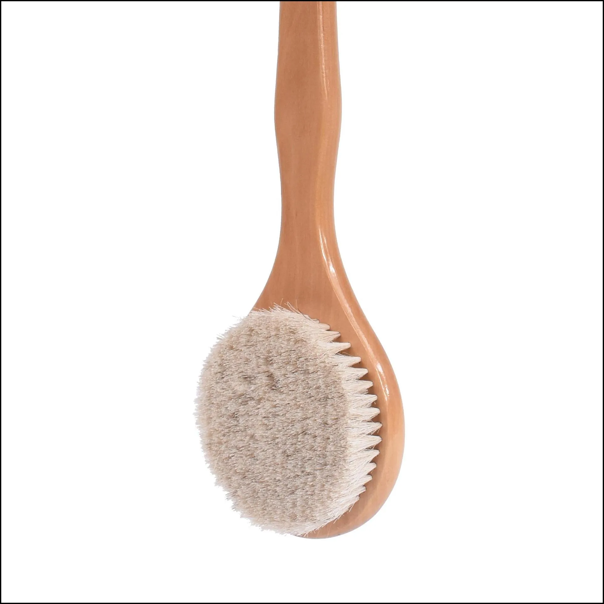 40cm natural horsehair body brush with long wood handle perfect for dry skin shower brush back brush