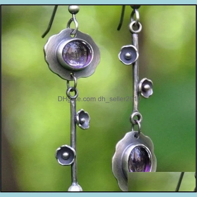 women key shape dangle earring jewelry lady plum blossom fashion crystal retro alloy pendants earrings new pattern 3spa j2