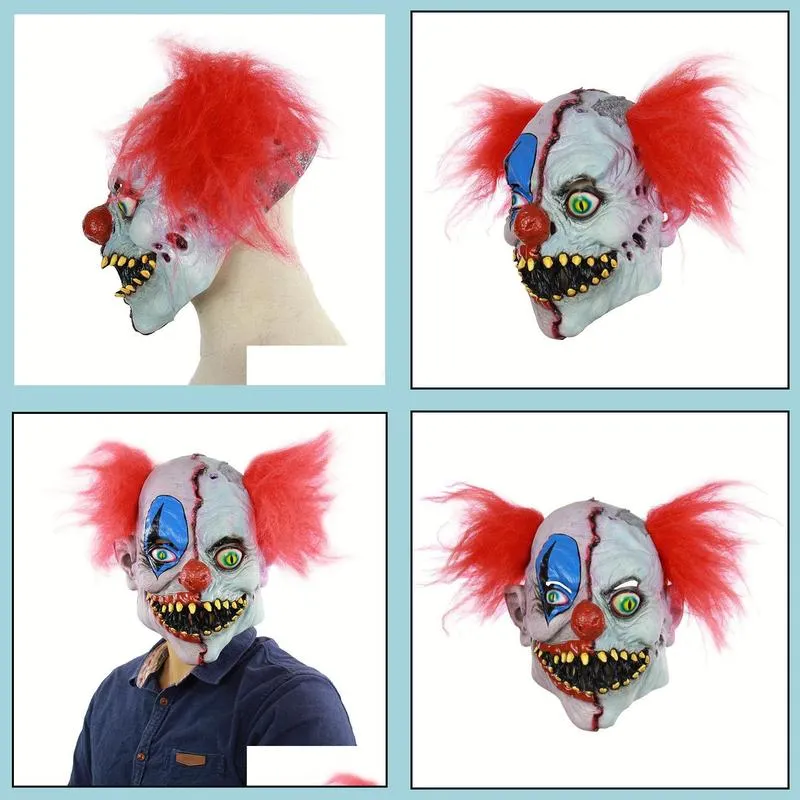 Home Funny Clown face dance Cosplay Mask latex party maskcostumes props Halloween Terror Mask men scary masks RRA4564