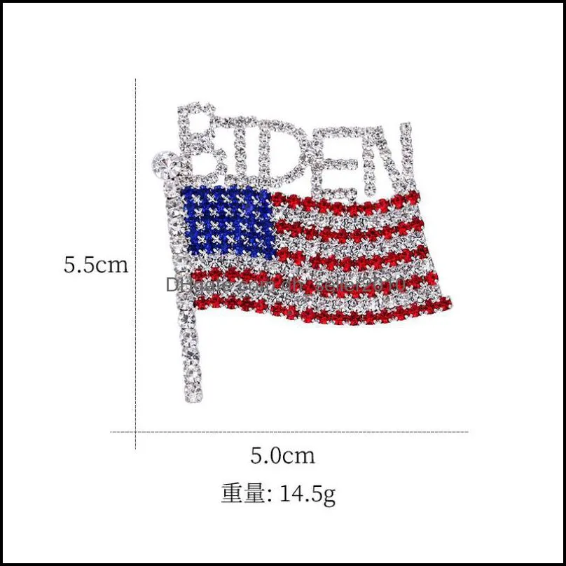 fashion crystal handmade brooches united states flag lapel pins unique rhinestone jewelry gift