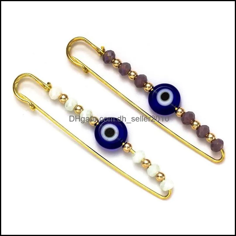 evil eye bead brooch purple white crystal pin jewelry gold brooch for women men kids diy gifts ey53551 1129 t2