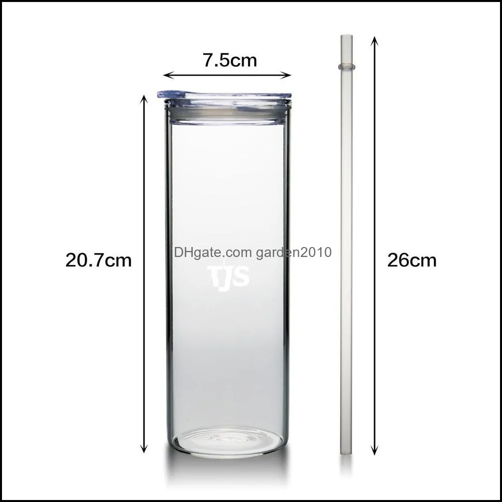 12oz 16oz 20oz 25oz sublimation glass beer mugs with bamboo lid straw diy frosted clear drinking utensil coffee wine milk beer juice cold drinkware
