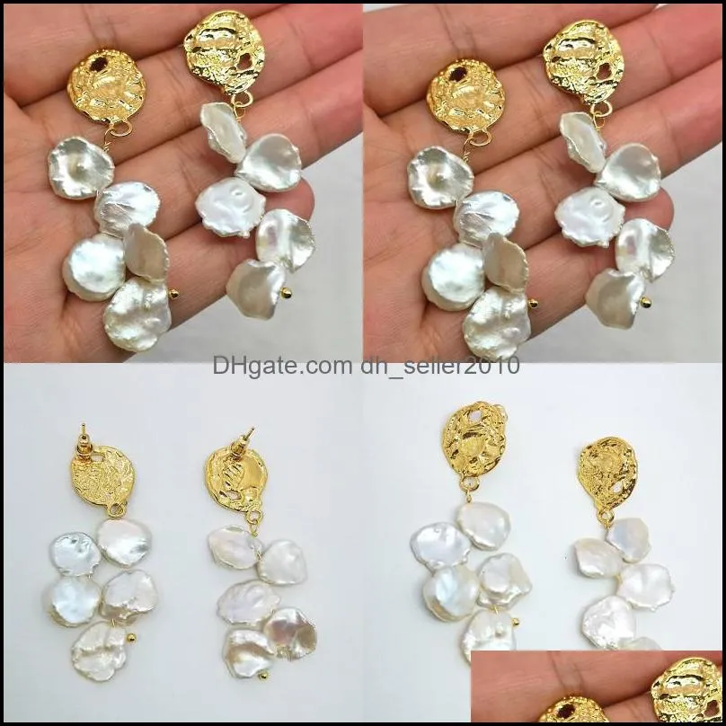 baroque pearls dangle earrings jewelry women imitation vintage female party exaggerated irregular pearl earrings 349 g2
