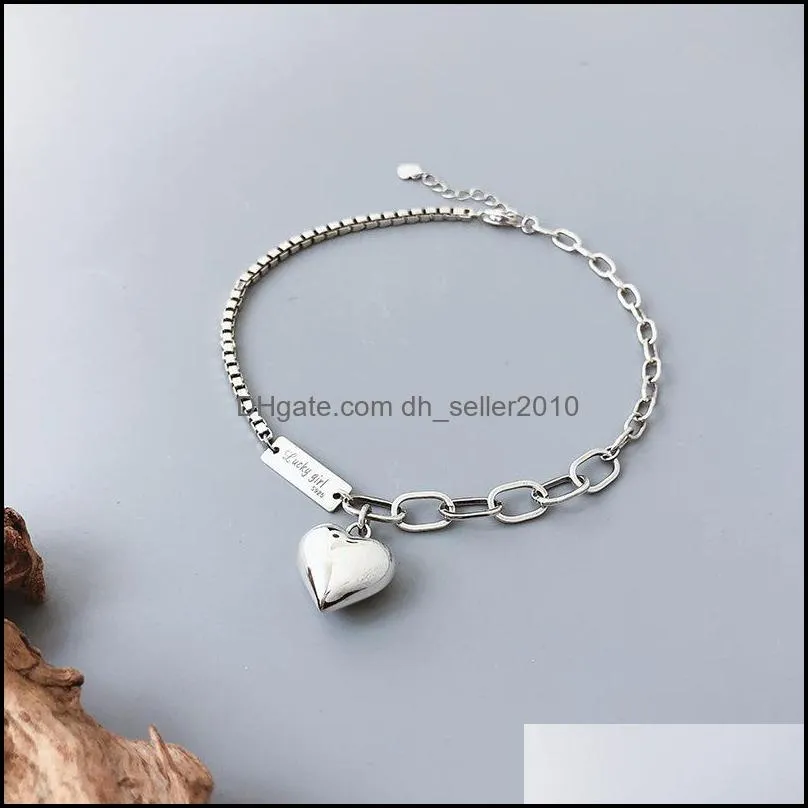 silver summer anklet bracelet for women vintage thai silver love heart pendant party jewelry 708 z2