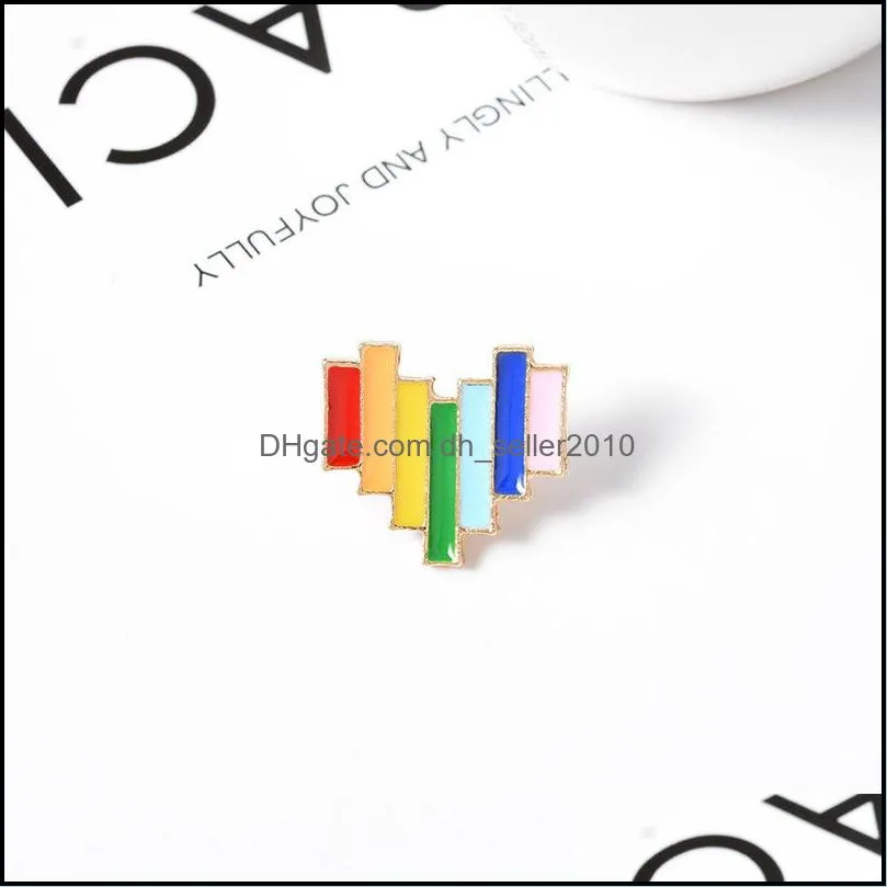 rainbow brooches gay lesbian pride pins colorful cartoon fashion jewelry accessories love gift women shirts lapel badge enamel 2802 t2