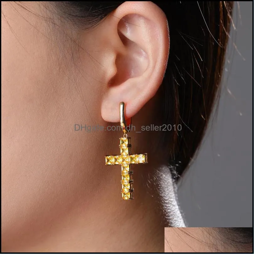 luxury designer jewelry women knot earrings hip hop jewlery men earings iced out diamond cross hoop 60 t2