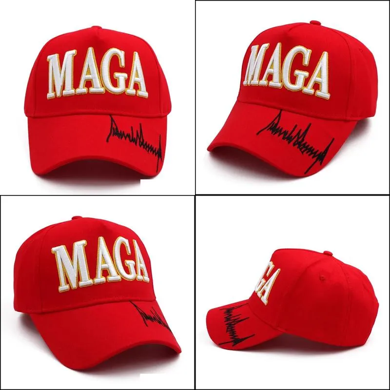 New Donald Trump 2024 Hat USA Flag Baseball Caps MAGA Trump Signature Snapback President Cap 3D Embroidery