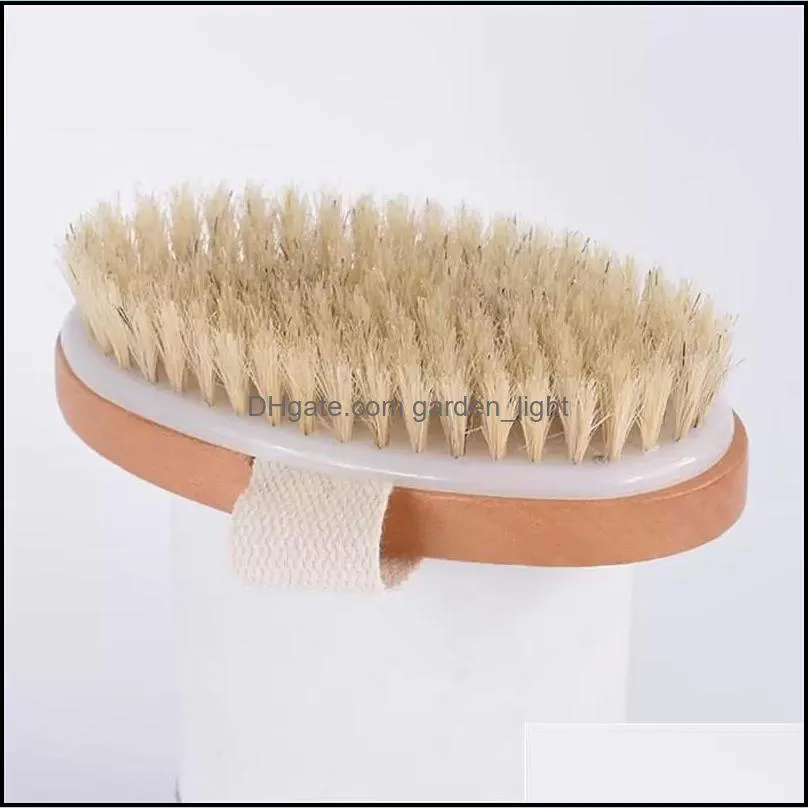 ups bath brush dry skin body soft natural bristle spa the brush wooden bath shower bristle brush spa body brushs without handle