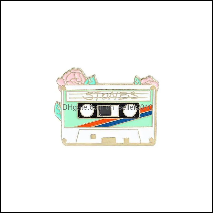 cute cd tape enamel brooches pin for women girl fashion jewelry accessories metal vintage brooches pins badge wholesale gift c3