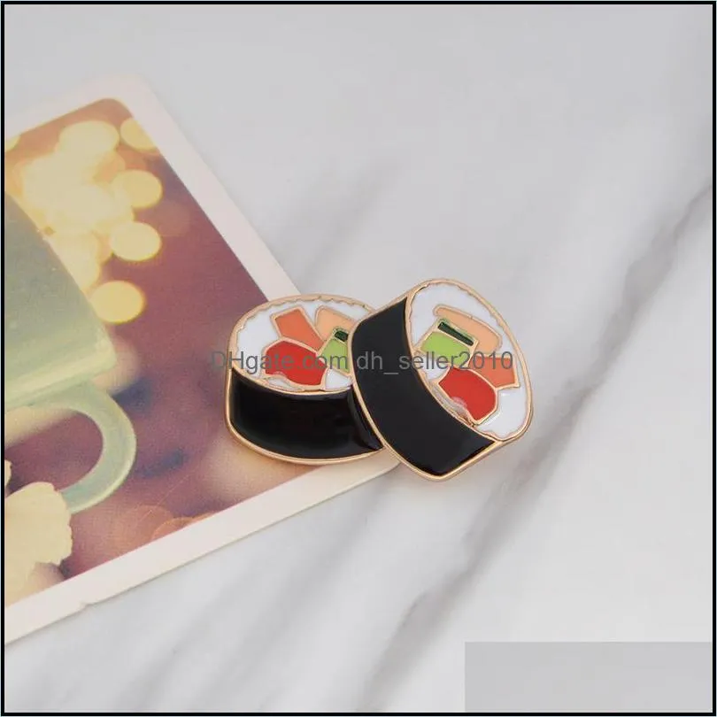 qihe jewelry brooches & pins sushi japanese enamel pin lapel pin for women jacket backpack tote bag decorative accessories c3