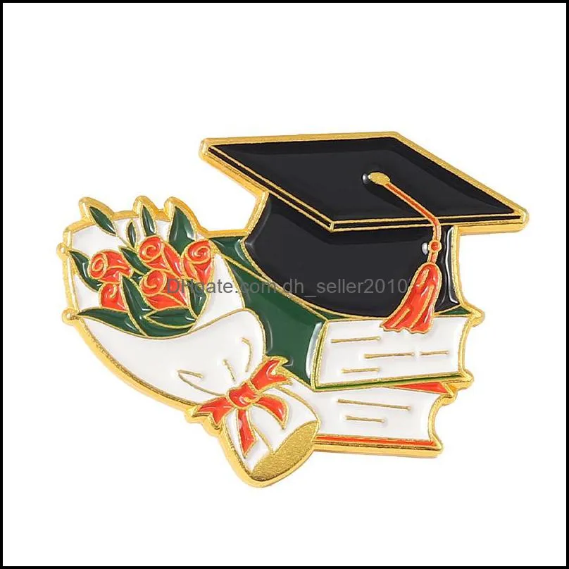 customized graduation season metal commemorative badge electroplating paint brooch uniform dress enamel pin scarf buckle hat buckle 1015