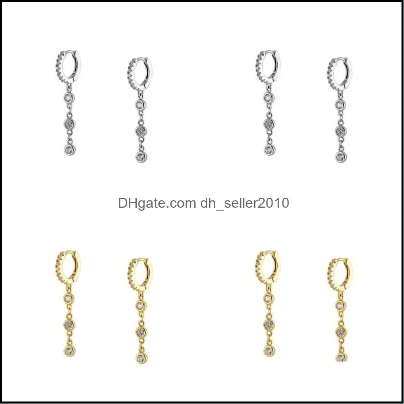 tassel cz dangle earring 100% 925 sterling siliver wedding bridal gift elegance cz drop charm sparking cubic zirconia long earrings 358