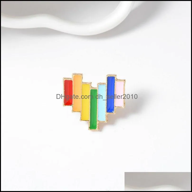 rainbow brooches gay lesbian pride pins colorful cartoon fashion jewelry accessories love gift women shirts lapel badge enamel 2802 t2