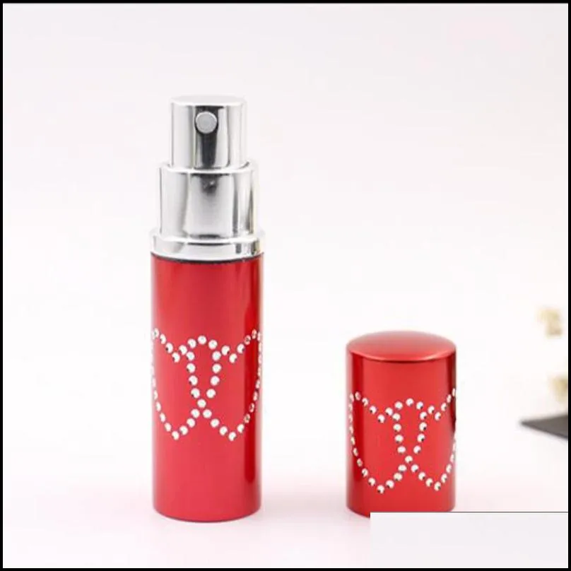 10CC 10ml Refillable Portable Mini Double love heart perfume bottle Traveler Aluminum Spray sample empty containers atomizer