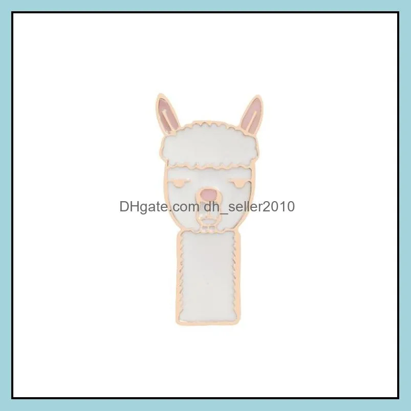 customized alpaca sheep enamel brooches custom cartoon creative animal jewelry for children clothes hats bag charms bulk hard enamel pin 1026