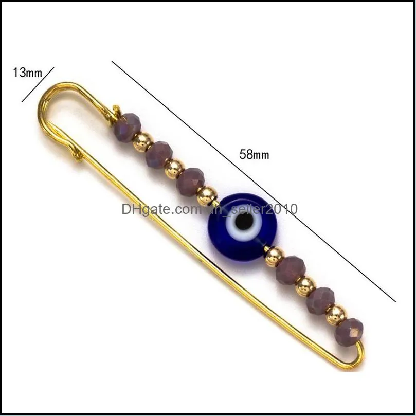 evil eye bead brooch purple white crystal pin jewelry gold brooch for women men kids diy gifts ey53551 1129 t2