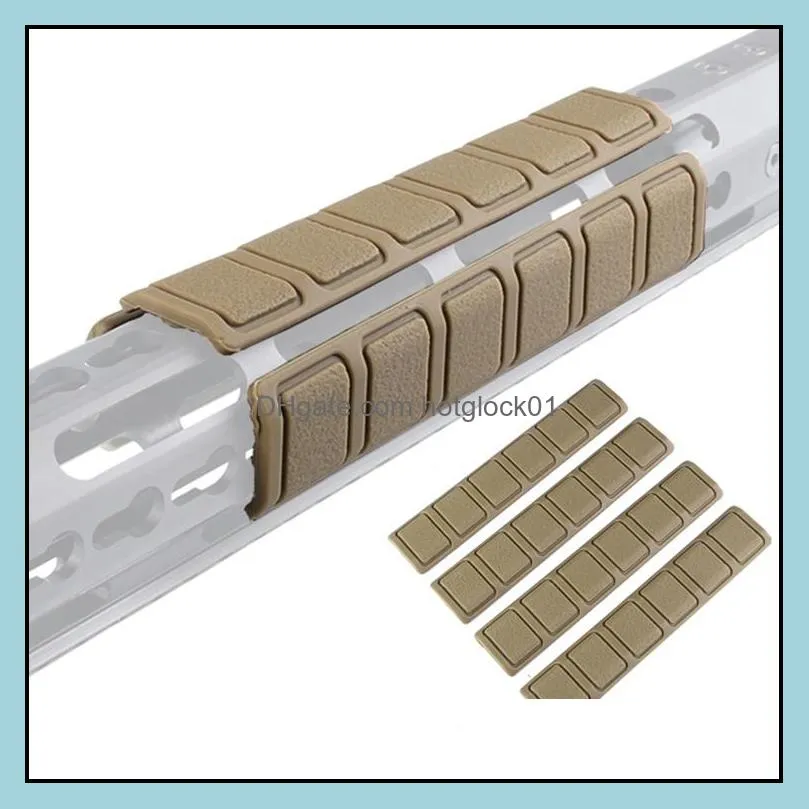 Tactical 4pcs Rubber soft Anti Slip Rail Cover Handguard picatinny rail sections Keymod Rail Cover