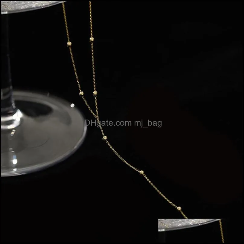 Pendants 925 Sterling Silver Round Bead Tassel Necklace New Female Summer Simple Clavicle Chain Long Geometric Chain Woman Custom
