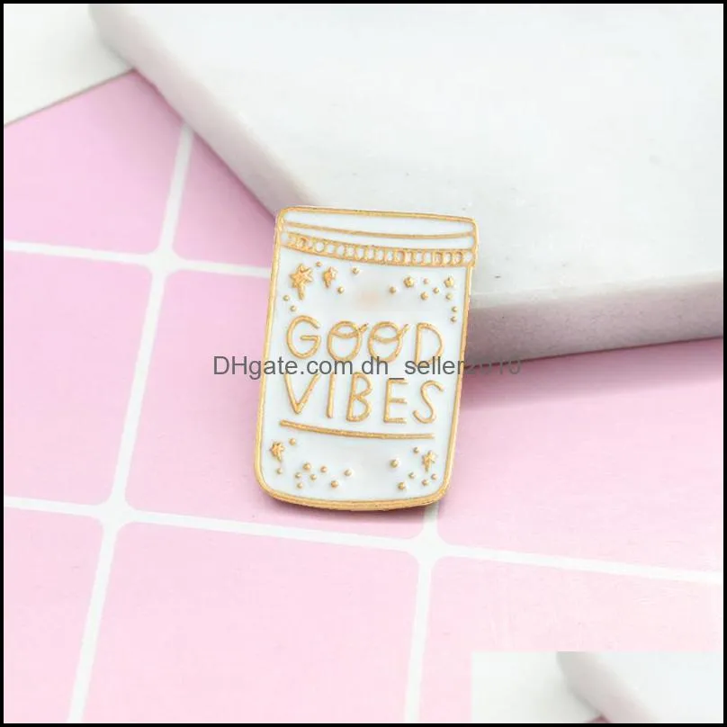 good vibes enamel pin constellation day and night moon brooch pins button denim jacket coat collar pin badge jewelry gift 119 g2