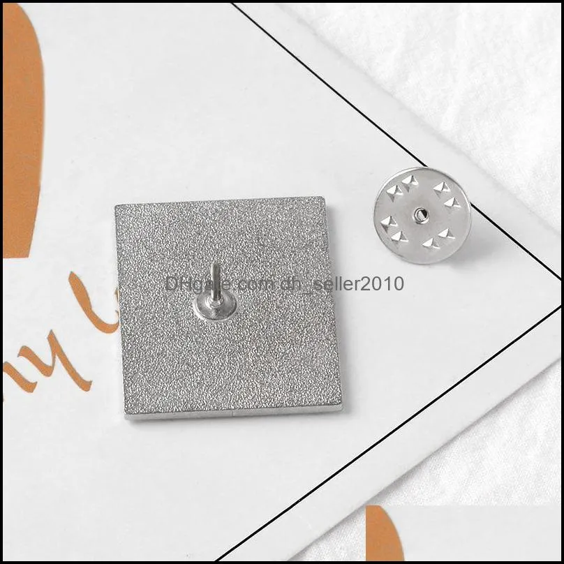 alloy brooch warning signs please keep away metal  badge boys girls rectangle drop oil pins multicolor 1 7zb j2