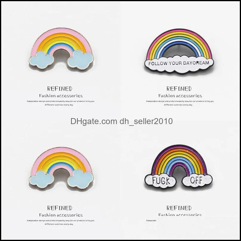 cartoon mini lovely rainbow brooches hot selling colorful alloy brooch pins for man and lady shirt fashion accessories 2 2zj l2b