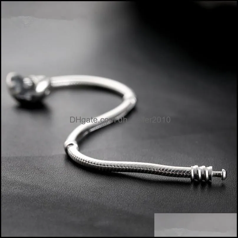 factory silver plated heart bracelets snake chain fit for  bangle bracelet women children gift b002 58 r2