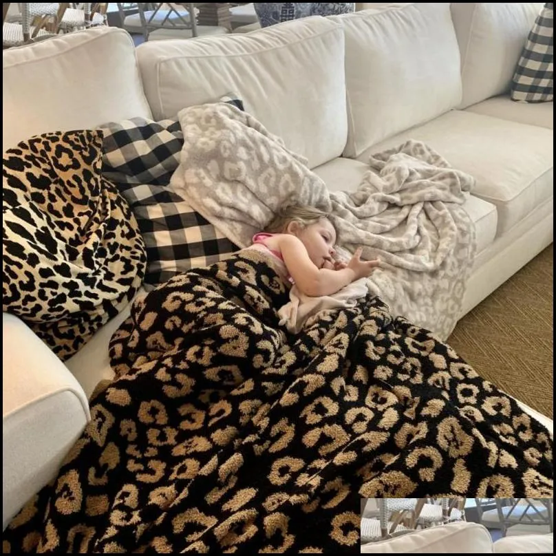 Blankets Leopard Print Sofa Blanket Cheetah Velvet Air-conditioning Suitable For Air Conditioning250H