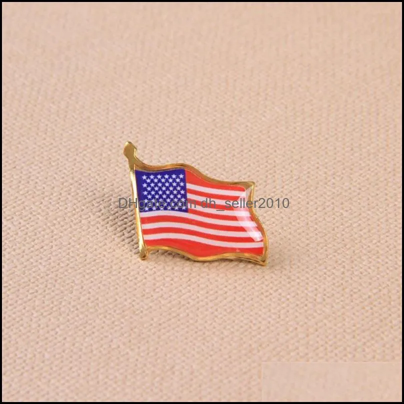 10pcs/lot american flag lapel pin united states usa hat tie tack badge pins mini brooches for clothes bags decoration 675 t2