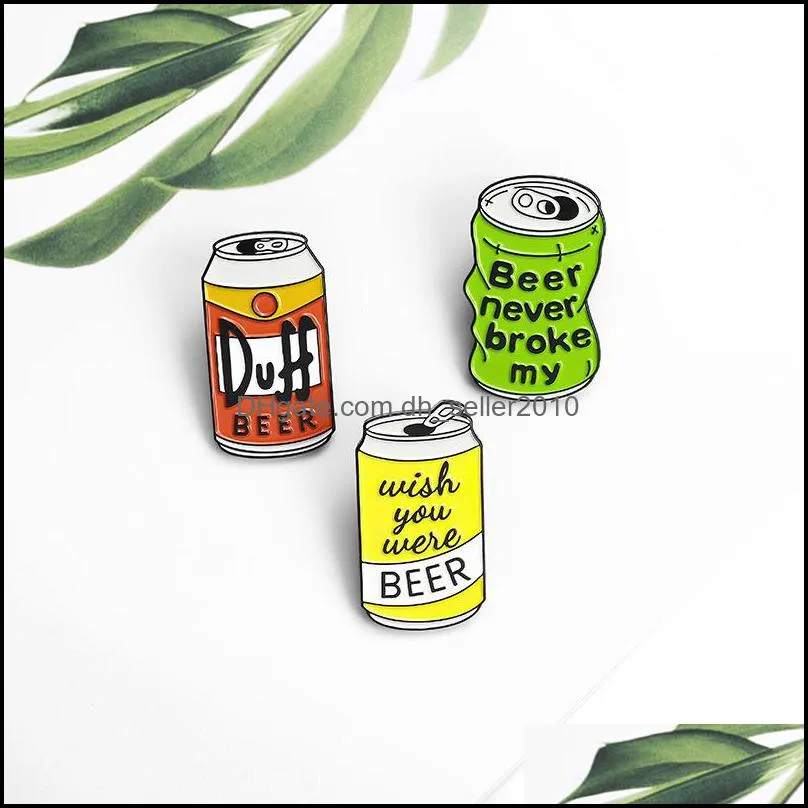 drinks cans modelling enamel pin boys girls fashion beer letter cartoon brooch personality badge new pattern 2 2qq j2