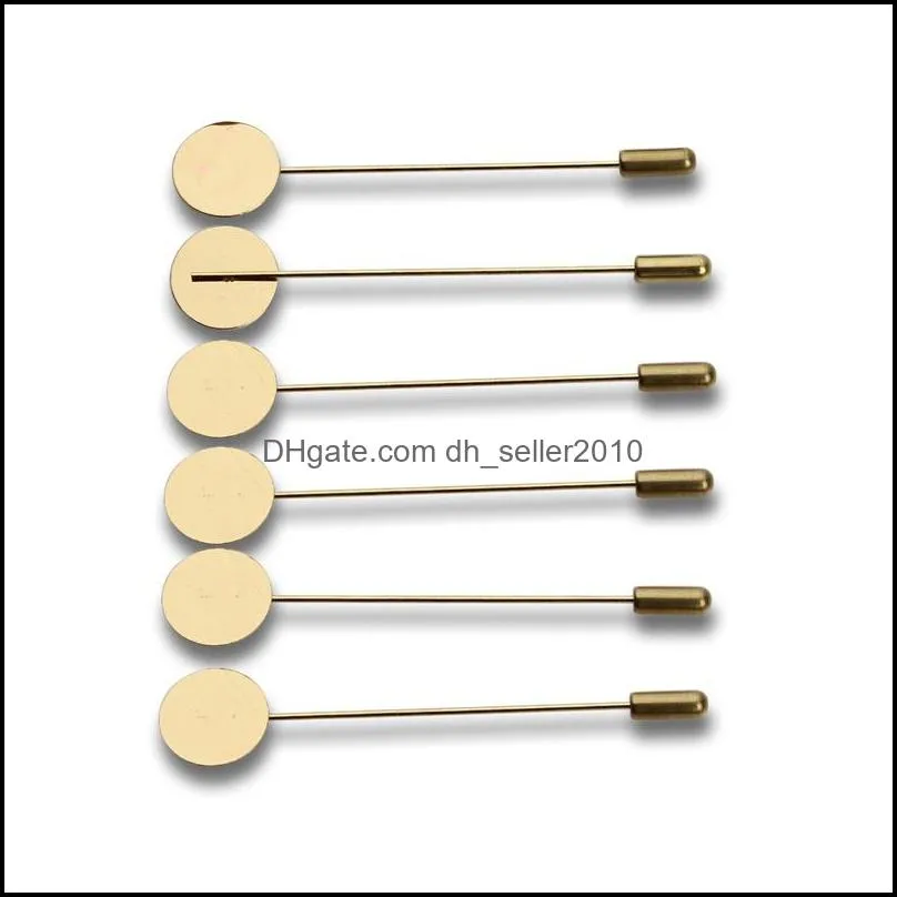 wholesale- 20pcs/lot 7.3cm gold plated safety pin brooches base with flat tip pad stopper for women diy jewelry supplies making 304 t2