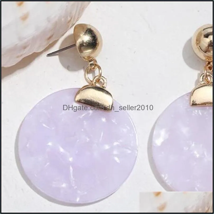 charm fashion pendants discoloration earrings women eardrop circular acrylic metal ear pendants korean new fold 4 5ch p2