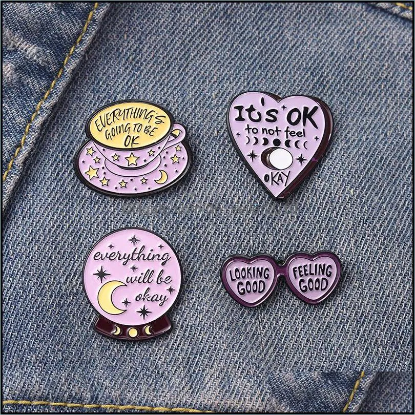 cute love heart look good letter brooches pin for women fashion dress coat shirt demin metal funny pins badges backpack gift jewelry 2524