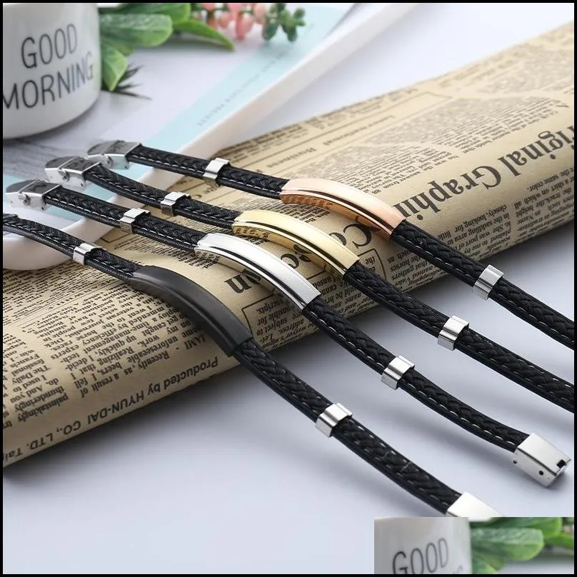 fashionable and creative silicone titanium steel couple bracelet stainless steel electroplating mens bracelet manufacturer direct