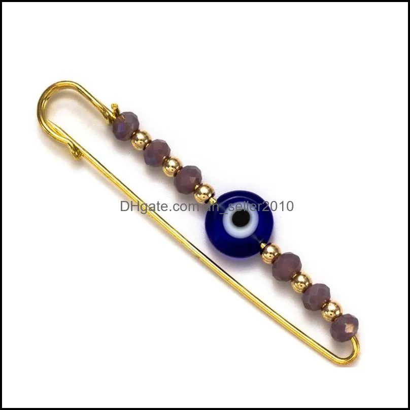 evil eye bead brooch purple white crystal pin jewelry gold brooch for women men kids diy gifts ey53551 1129 t2