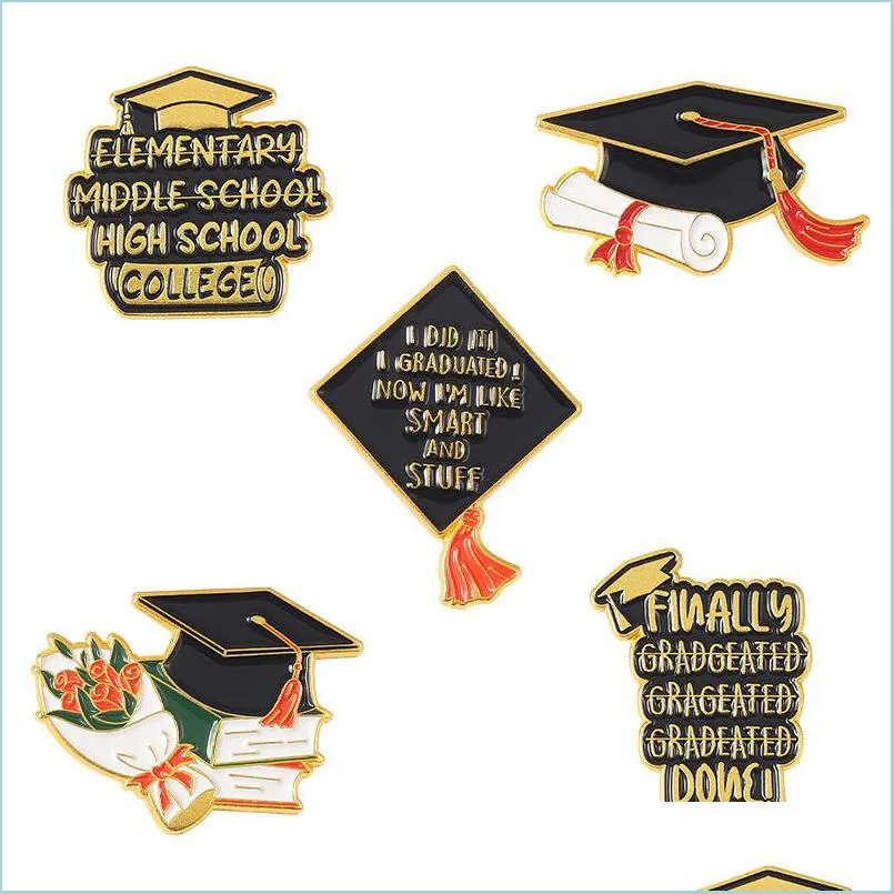 customized graduation season metal commemorative badge electroplating paint brooch uniform dress enamel pin scarf buckle hat buckle 1015